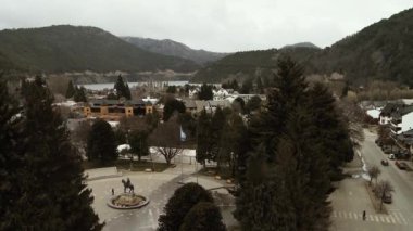 San Martin de los Andes, Neuquen, Arjantin 'de. Yüksek Açı Görünümü. 