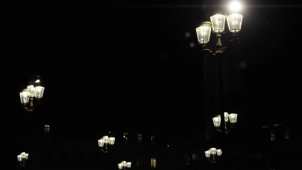 Place Vendome Paris Bei Nacht Mit Antiken Straßenlaternen — Stockvideo