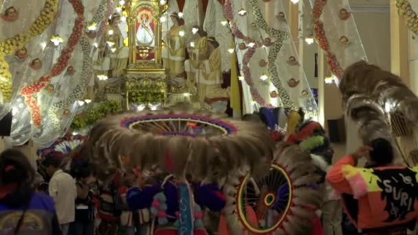 Cochabamba Bolivia 2019 Lidé Kostele San Ildefonso Quillacollo Bolívie Při — Stock video