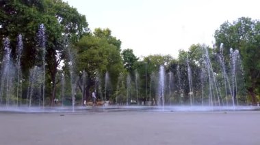 Sunny Day at Park Centenario with Pets and Water Fountain, Buenos Aires, Arjantin - 4K