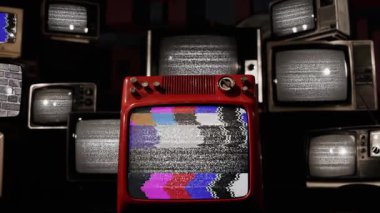 Vintage Televizyon Ekranlarında Patenci Tarzı El İşaretleri - 4K