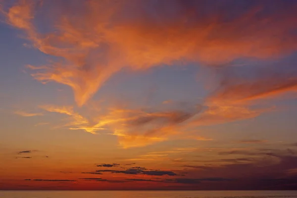 Couleurs Spectaculaires Coucher Soleil Sur Détroit Pamlico Depuis Cap Hatteras — Photo