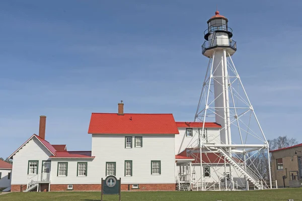 Historische Vuurtoren Witvis Punt Lake Superior Upper Michigan — Stockfoto