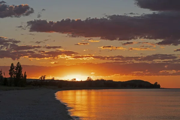 Puesta Sol Una Playa Remota Day Beach Sleeping Bear Dunes —  Fotos de Stock