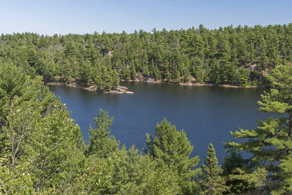 Flygfoto Dolda Lake Woods Killarney Provincial Park Ontario Kanada — Stockfoto