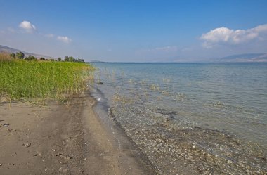 Celile Denizi Ein Gev İsrail yakınındaki sessiz Doğu kıyısında