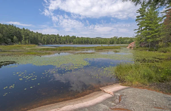 Eaux Calmes Sur Lac Sauvage Dans Parc Provincial Killarney Ontario — Photo