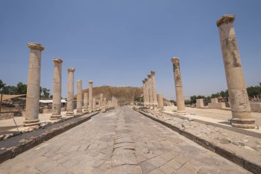 Ana cadde, antik Roma şehir, Beit She'an Beit She'an Milli Parkı'nda İsrail