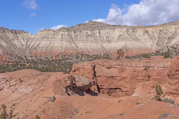 犹他州柯达胶卷盆地州立公园早春五颜六色的悬崖全景 — 图库照片