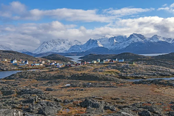 Zdalnego Fishing Village Itilleq Grenlandii Arktyce Jesienią — Zdjęcie stockowe
