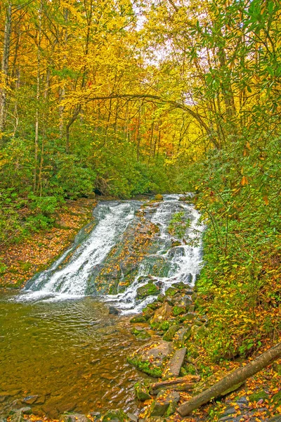 Colorful Cascade in the Fall Forest — Stock Photo, Image