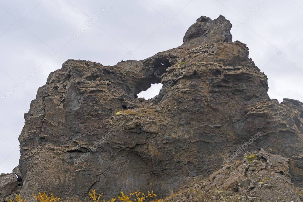 Dramatic Volcanic Rocks Projecting out of the Ground