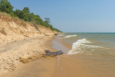 Michigan Sahilinde Kum ve Dalgalar