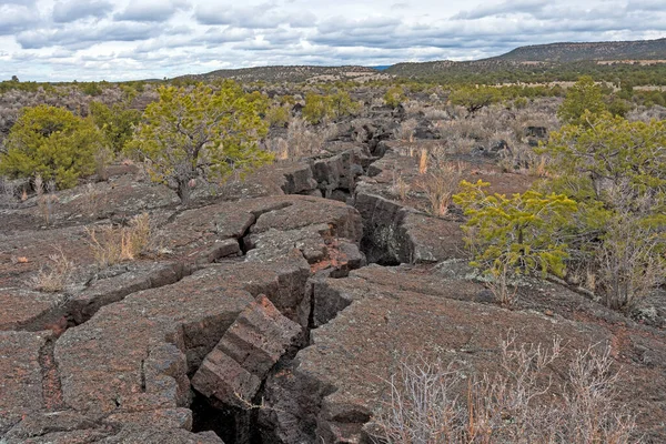 Fissure Line Hardened Lava Field Malpais National Monument New Mexico — Stock fotografie