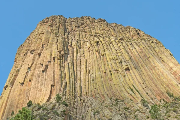 Eroded Postpile Columns Dramatic Monolith Devils Tower National Monument Wyoming — Fotografia de Stock