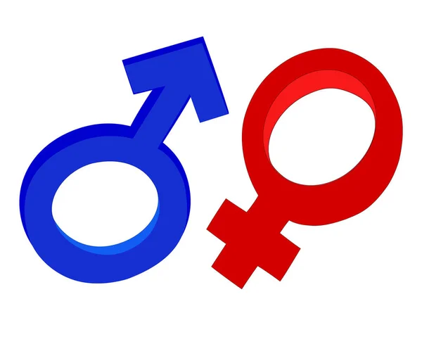 Vector Símbolos Género Femenino Masculino — Vector de stock