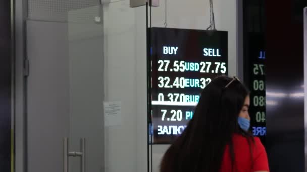 Elektronisk styrd växelkurs för amerikanska dollar, euro, uah — Stockvideo