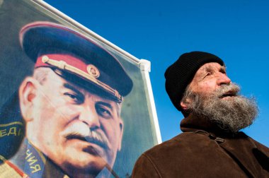 Moskova, Rusya - 15 Mart 2013: Toplantı için kırmızı kare üzerinde Stalin'in ölümünden bu yana 60 yıl.