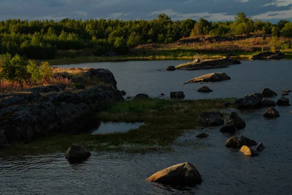 Vackra Landskapet Rabocheostrovsk Karelen Sommaren — Stockfoto