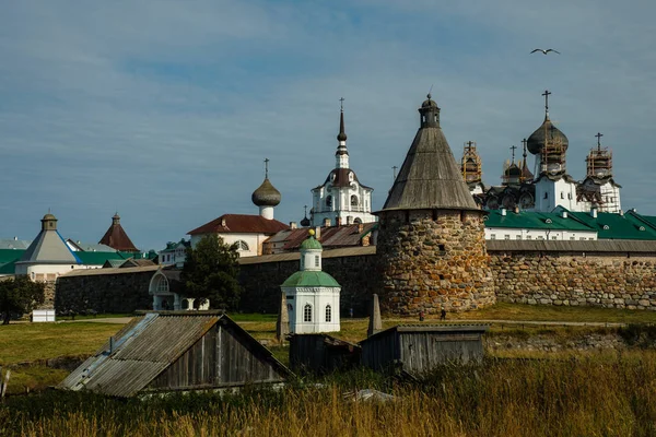 Bellissimo Monastero Russo Solovki Giorno Estate — Foto Stock