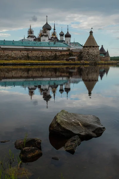 Bellissimo Monastero Russo Solovki Giorno Estate — Foto Stock