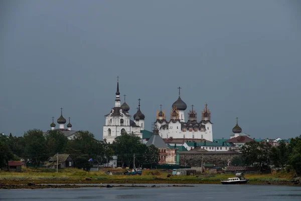 Bellissimo Monastero Russo Solovki Giorno Estate — Foto Stock