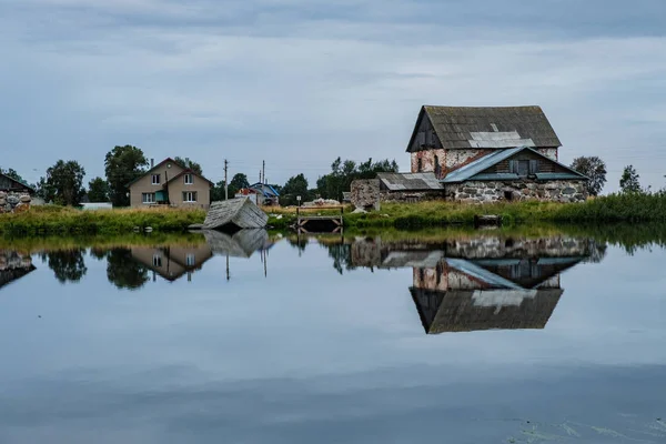 Jetty Orilla Del Lago Las Islas Solovetsky — Foto de Stock