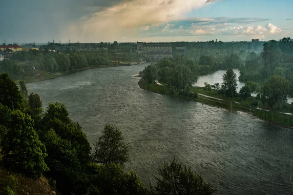 Utsikt Över Narva Från Fästningen Ivanoborod — Stockfoto