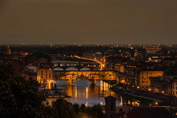 Panorama Notturno Firenze Bella Vista — Foto Stock