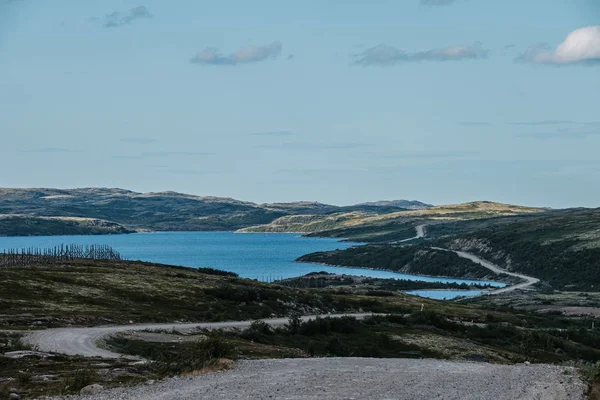 Pemandangan musim panas tundra kutub hijau di sekitar Teriberka — Stok Foto