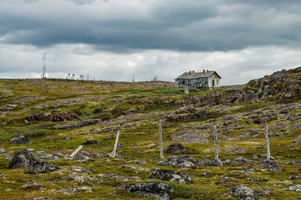 Zomer landschap van de groene polaire toendra in de omgeving Teriberka — Stockfoto