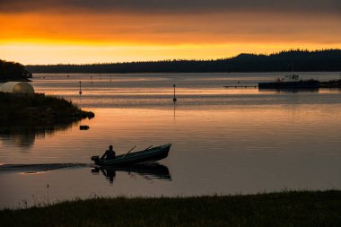 Solovetsky Adaları 'ndaki kuzey deniz manzarası
