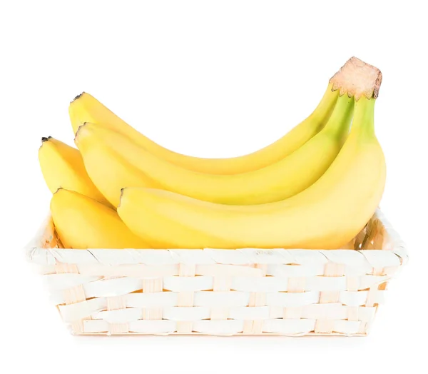 Reife Bananen auf weißem Hintergrund — Stockfoto