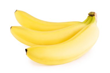 Beyaz arka planda olgun muzlar