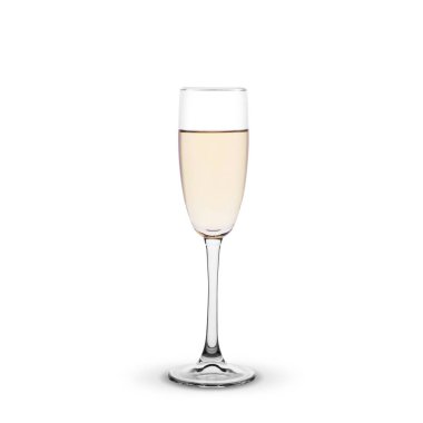 Beyaz arka planda şampanya kadehi