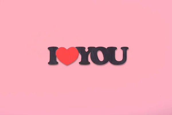 I love you on a pink background — Stock Photo, Image