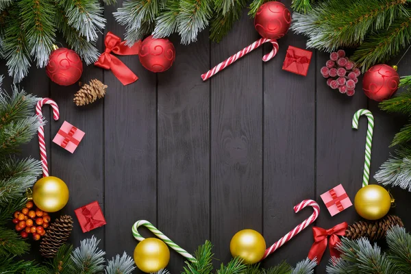 Natale o Capodanno decorazione sfondo: rami di abete , — Foto Stock
