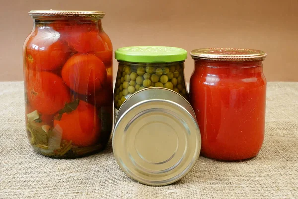 Canned Food Stocks Quarantine Isolation Period Crisis Food Supplies Shelf — Stock Photo, Image