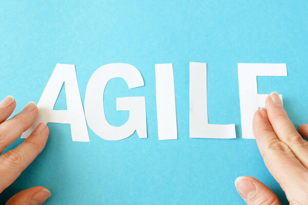 software scrum agile board with paper task, agile software development methodologies concept