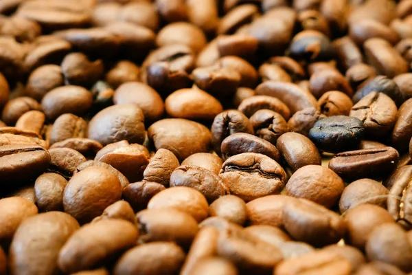 Brunrotade Kaffebönor Bakgrund Närbild — Stockfoto