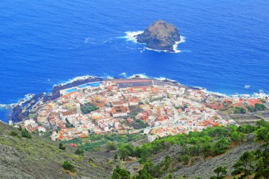 Tenerife, Kanarya Adaları, İspanya 'daki Garachico' nun hava manzarası 