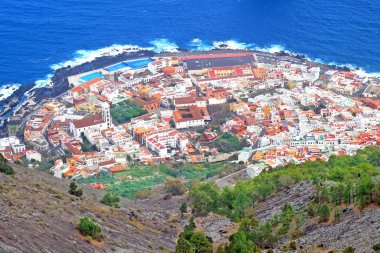 Tenerife, Kanarya Adaları, İspanya 'daki Garachico' nun hava manzarası 