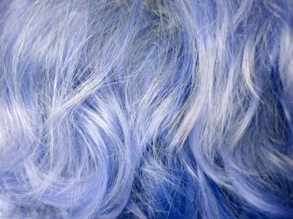 Cheveux Bleus Fond Gros Plan Texture Des Cheveux Femme — Photo