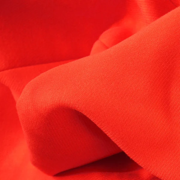Tekstur Kain Merah Latar Belakang Sutra Permukaan — Stok Foto