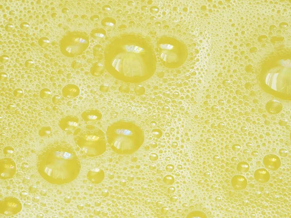 Gelber Cocktail Mit Blasen Hintergrund Kalte Frische Limonade Getränk Nahaufnahme — Stockfoto