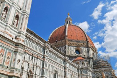 Basilica di Santa Maria del Fiore, Florence Duomo, Floransa, İtalya. Santa Maria del Fiore Kilisesi ve Floransa 'daki eski kasaba