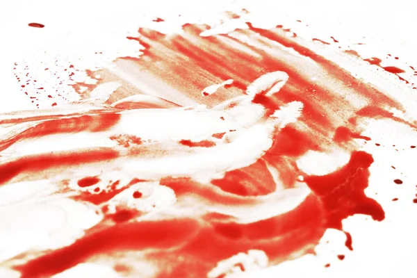 Blood White Surface Background Texture Blood Closeup Top View — Stock Photo, Image