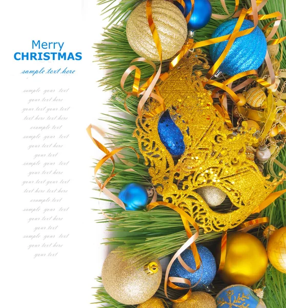 Cristmas Greeting Card New Year Balls Merry Christmas Happy New — Stock Photo, Image