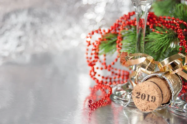 Weihnachtsgrußkarte Mit Neujahrskugeln Frohe Weihnachten Und Frohes Neues Jahr — Stockfoto