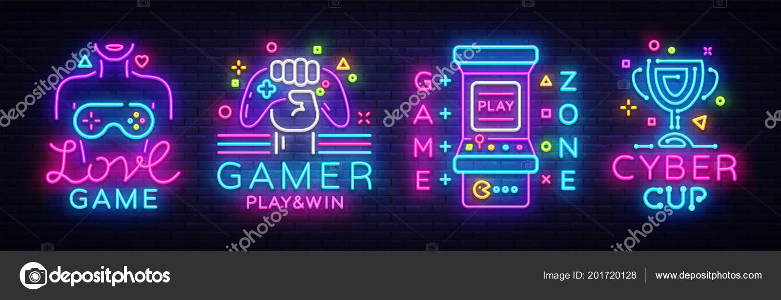 Video Game Neon Sign Collection Vector Conceptual Logos Love Game Gamer Logo Game Zone Cyber Sport Emblem In Modern Trend Design Vector Template Light Banner Design Element Vector Stock Vector Image By C